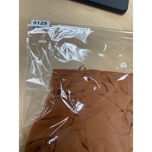 Idem Ditto Women’s Orange Polyester Ruched Long Sleeve Crop Top Size M - Picture 8 of 8